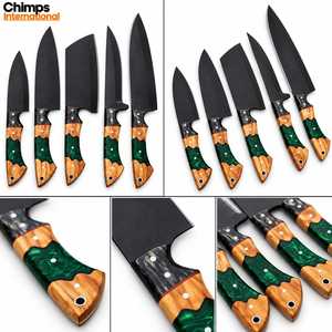 Ensemble de couteaux de cuisine luxueux à 5 pièces, forgés à la main, manche en bois, acier inoxydable J2, couteau à éplucher, couteau Santoku, couteaux de chef - Product Image 3