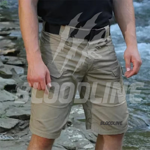 Tactical Outdoor Cargo Shorts Men Quick Dry Oxford Fabric Elastic Waist Mid Rise Casual Style Solid Color Bermuda Shorts - Product Image 4