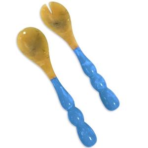 Ensemble de cuillères en résine faites à la main – Ensemble de cuillères écologiques pour salade et service pour la table à manger - Product Image 4