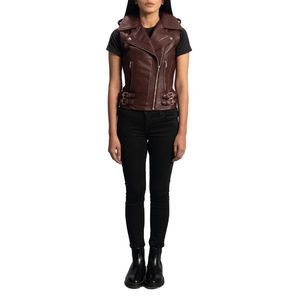 Gilet en cuir pour femme, sur mesure, de haute qualité, imperméable, avec rembourrage en coton, style streetwear tendance, couleurs personnalisées - Product Image 6