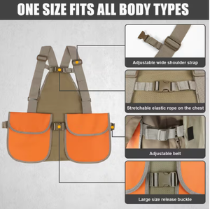 Gilet de chasse avec poches orange, équipement multifonctionnel pour l'extérieur, taille universelle, tissu Oxford - Product Image 2