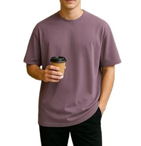 Haute qualité 240 GSM goutte épaule poids lourd T-shirt de luxe blanc O cou coton personnalisé Streetwear surdimensionné T-shirt respirant - Product Image 3