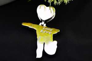 Colgante de Letra Hip Hop Iced Out con Corazón Roto de Moissanita, Plata de Ley 925, Amuleto Unisex, Regalo - Product Image 3