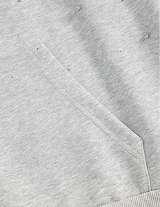 Sweat à capuche pour homme en molleton de coton avec détails en strass, doux, coupe oversize, style streetwear minimaliste, fabrication de vêtements en gros - Product Image 5