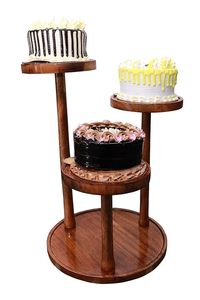 Ensemble de 3 supports à gâteau ronds en bois, décoration de mariage, outil de présentation, logo personnalisé, couleur personnalisée, design écologique, lavage à la main uniquement - Product Image 5