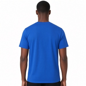 Royal Blue <b>Men</b> <b>Short</b> <b>Sleeve</b> Crew Neck T <b>Shirt</b> with <b>White</b> Chenille Greek Letter Embroidery Fraternity College Casual - Product Image 2