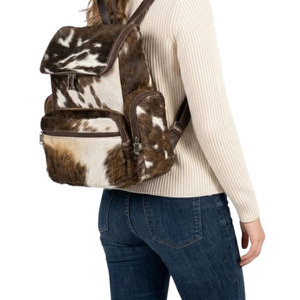 Sacs à dos scolaires en cuir de vachette de luxe avec poils, fabricant OEM, conception personnalisée, fournisseur en gros, qualité supérieure - Product Image 2
