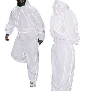 Custom Vintage Waterproof <b>Reflective</b> Tracksuit <b>Men</b> Windbreaker <b>Jacket</b> and Pants Set Lightweight Hooded Sportswear Outdoor - Product Image 6