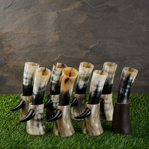 Corne à boire artisanale en corne de buffle écologique, forme naturelle, corne polie, corne à boire viking, décoration de mariage et de maison, artisanat - Product Image 2