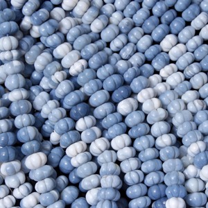 Cuentas redondas talladas de ópalo azul natural de 8 mm, cuentas de ópalo azul tipo melón, hilo de cuentas de 16 pulgadas para la fabricación de joyería al por mayor. - Product Image 4