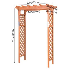 Arche de jardin en bois de 7 pieds de haut, élégante pergola et pavillon pour la décoration extérieure - Product Image 4