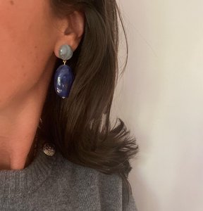 Handmade <b>Resin</b> Geometric Earrings Green Blue Gray Irregular Shape Fashion Jewelry For Women Art <b>Resin</b> <b>Craft</b> - Product Image 2
