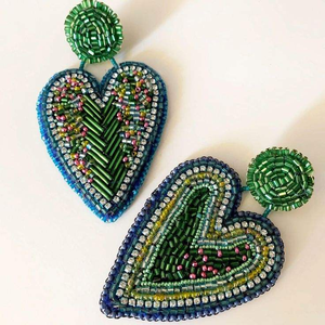 Pendientes de Aro con Cuentas de Vidrio Bordadas de Diseño, Elegantes para Bodas, Fiestas, Eventos Festivos, Regalos, Joyería de Moda - Product Image 1