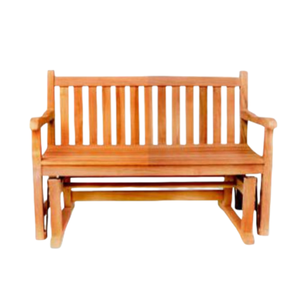Banc à bascule d'extérieur en bois, dossier à lattes classique, base à glissement fluide, balançoire de patio ou de véranda, personnalisable OEM - Product Image 3