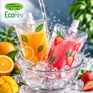 Emballage de boissons en poche souple premium, qualité alimentaire, laminé PE, résistant à l'humidité, impression sérigraphique, impression numérique, marque EcoRev - Product Image 6