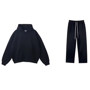 Ensemble de survêtement homme coupe ample avec pantalon large et sweat à capuche uni, 80% coton 20% polyester, style streetwear, haute qualité, fournisseur - Product Image 6