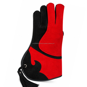 Falconry <b>Gloves</b> Genuine Suede Leather Hawk Handling <b>Gloves</b> Extended Arm Protective Raptor <b>Gloves</b> for Eagle Falcon - Product Image 2