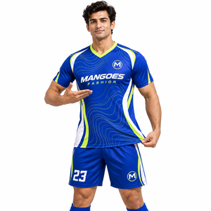 Conjunto de Uniforme de Fútbol Sublimado Amarillo para Hombre, Cuello en V, Manga Corta, Secado Rápido, Transpirable, Poliéster - Product Image 4