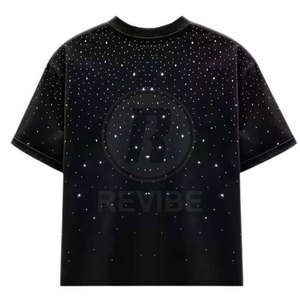 เสื้อยืดแขนสั้นขายดี ผ้าฝ้าย 100% คุณภาพสูง ระบายอากาศได้ดี ผ้าแคนวาสเรียบง่าย สไตล์ลำลอง ประดับเพชรเทียม ดีไซน์ใหม่ ทันสมัย - Product Image 2