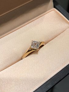 0.51CT Asscher Cut Diamond <b>Proposal</b> Cute <b>Ring</b> For Women's 14K Yellow Gold Wedding <b>Proposal</b> Gift For Girlfriends - Product Image 5
