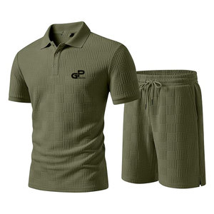 Conjunto de pantalones cortos de verano para hombre, conjunto transpirable, flexible y cómodo para gimnasio, correr, hacer ejercicio y uso informal - Product Image 1