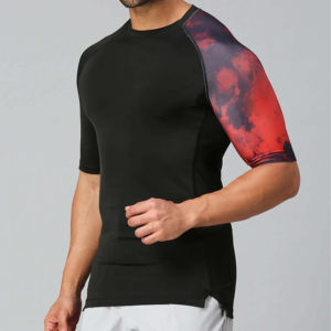 Camiseta Deportiva para Hombre, Gimnasio, Fitness, Producción al por Mayor, Proveedor, Impresión por Transferencia de Calor Personalizada, Tejido de Punto, Corte Ajustado, Ecológica - Product Image 1