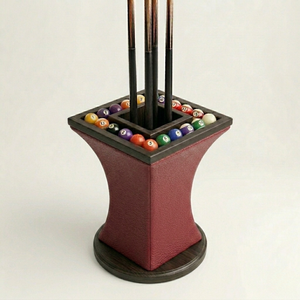 Argmac Royal Pillar <b>Cue</b> Holder Stand with Fluted PU Leather Design, Stable Base, Multi-<b>Cue</b> Storage for <b>Pool</b> and Snooker Tables - Product Image 4