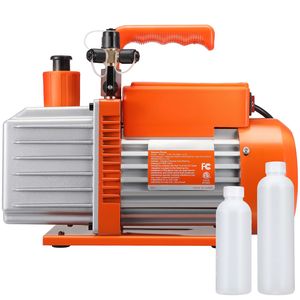 Pompa per vuoto rotativa a palette a 2 stadi da 1/2 HP, 5 CFM, 115V, per climatizzazione, con connettori maschio SAE da 1/4'', 3/8'' e 1/2'' per sistemi HVAC - Product Image 1