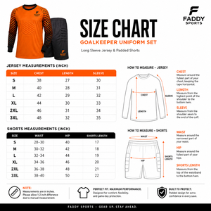 Ensembles d'uniformes de gardien de but de football professionnels rembourrés en gros – Maillot de gardien à manches longues et short – Tenue de sport de protection pour le football - Product Image 6