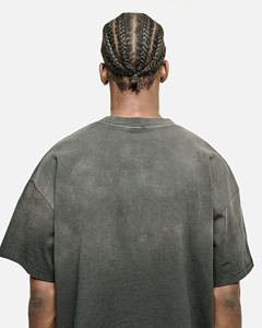 เสื้อยืดสตรีทแวร์ทรงปกติ ผ้าคอตตอนเทอร์รี่คุณภาพสูง 100% ซักแบบวินเทจ สำหรับผู้ชาย แห้งเร็ว เป็นมิตรกับสิ่งแวดล้อม น้ำหนัก 220 กรัม รับผลิตแบบ OEM - Product Image 4