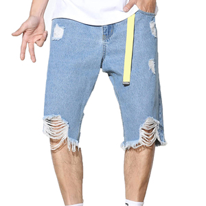 Shorts en jean pour hommes, style streetwear, longueur genou, légers, de haute qualité, pour l'extérieur - Product Image 2