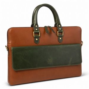 Genuine Leather Brown Large Capacity Laptop <b>Bag</b> Briefcase Crossbody <b>Computer</b> Handheld Business Travel <b>Bag</b> - Product Image 1