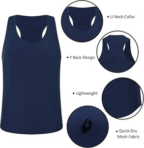 Quick Dry Eco-Friendly 100% Polyester Marathon <b>Running</b> Club Sports <b>Singlet</b> Breathable Gym Mesh Seamless Vest Men O-Neck 120g - Product Image 3