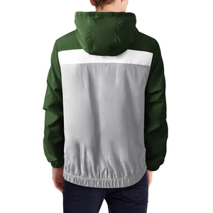 Mason Half <b>Zip</b> Windbreaker Jacket Plus Size Waterproof Lightweight Hooded Pullover Breathable Mesh Lining Front <b>Pouch</b> Pocket - Product Image 3