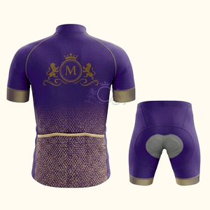 Men's Cycling Jersey Set Purple Gold Logo Print Breathable Polyester <b>Road</b> Bike Kit Adult Custom Design - Product Image 2
