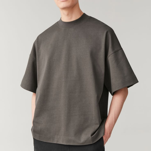 เสื้อยืดโอเวอร์ไซส์ผ้าฝ้ายเนื้อหนา 180 GSM ระบายอากาศได้ดี ทรงหลวม สไตล์สตรีทแวร์  แบบเรียบง่าย - Product Image 3