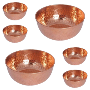 Juego de Cuencos de Cobre Martillado con Revestimiento de Estaño para Servir Comida, Vajilla para Restaurantes, Cuencos para Servir Comida al por Mayor - Product Image 6