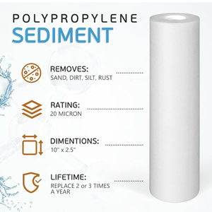 Cartuchos de filtro de polipropileno hilado delgado de 20 pulgadas o filtros de sedimento de polipropileno fundido por soplado HECHOS EN INDIA - Product Image 1