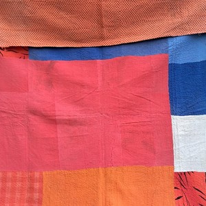 Colcha Kantha Vintage Hecha a Mano al por Mayor, de Retazos, con Bloques de Color, Reversible, de Algodón Reciclado, Estilo Boho, Única - Product Image 3
