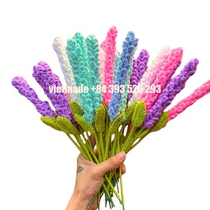 ผ้าถักโครเชต์ลายดอกลาเวนเดอร์งานทำมือผ้าคอตตอนถักหลากสี - Product Image 1