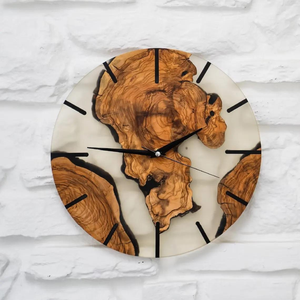 Horloge murale personnalisée en bois et résine époxy, décoration murale artistique préservée - Product Image 2