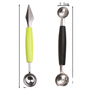 Cuchillo para Tallar Frutas 2 en 1 con Doble Cabeza, Cuchara para Kiwi, Sandía, Melón, Cuchara para Frutas, Cuchara para Puré de Papas, Cuchara para Helado - Product Image 1