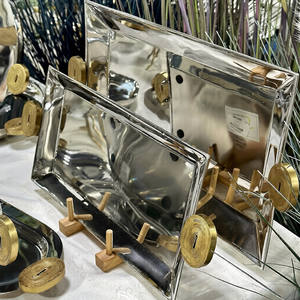 Best Quality Stainless Steel Luxury Food Serving Trays Eco-Friendly Creative <b>Mirror</b> Polished Design for Restaurant Hotel Use - Product Image 1