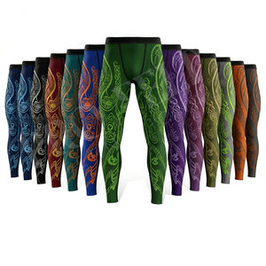 Training Running Causal Sportswear Fitness Yoga Men's Compression Leggings Breathable High Performance Sublimation Logo <b>Pants</b> - Product Image 1
