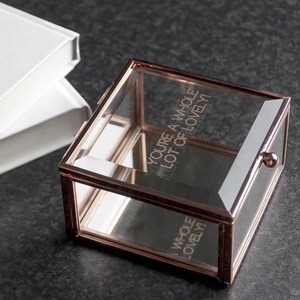 European Style Glass <b>Box</b> Metal Glass Jewelry <b>Box</b> With Handle Storage Organizer Rectangle Design Transparent Clear Glass <b>Box</b> Sell - Product Image 6