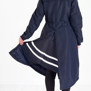 Custom Thick Fleece <b>Lined</b> Hooded Windbreaker Equestrian Horse Riding Winter Long Waterproof Warm <b>Coat</b> - Product Image 2