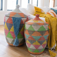 Cesta de pañales para bebé de algas marinas naturales con divisor, organizador de Caddy hecho a mano, contenedor de almacenamiento de Vietnam para exportación