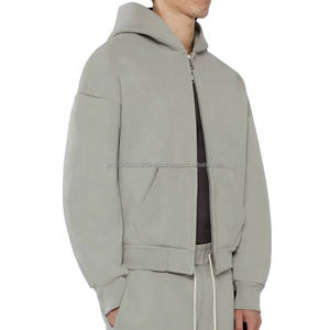 เสื้อมีฮู้ดแบบรูดซิปสำหรับผู้ชายเสื้อฮู้ดแบบเย็บปักโลโก้3D ผ้าฝ้าย100% เสื้อโค้ทสีพื้นสำหรับทั้งชายและหญิง - Product Image 4