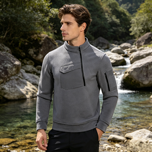 Chaqueta de Forro Polar con Exterior de Fibra de Algodón/Bambú y Estampado de Goma en Relieve para Hombre, Nuevos Estilos Sin Logotipo en Oferta - Product Image 5