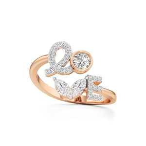 Bague de fiançailles en or rose avec diamant taille marquise, bijoux fins classiques pour femmes - Product Image 1